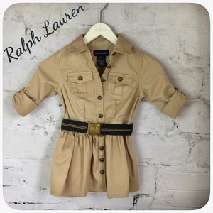 BELTED COTTON CHINO SHIRTDRESS - 2/2T